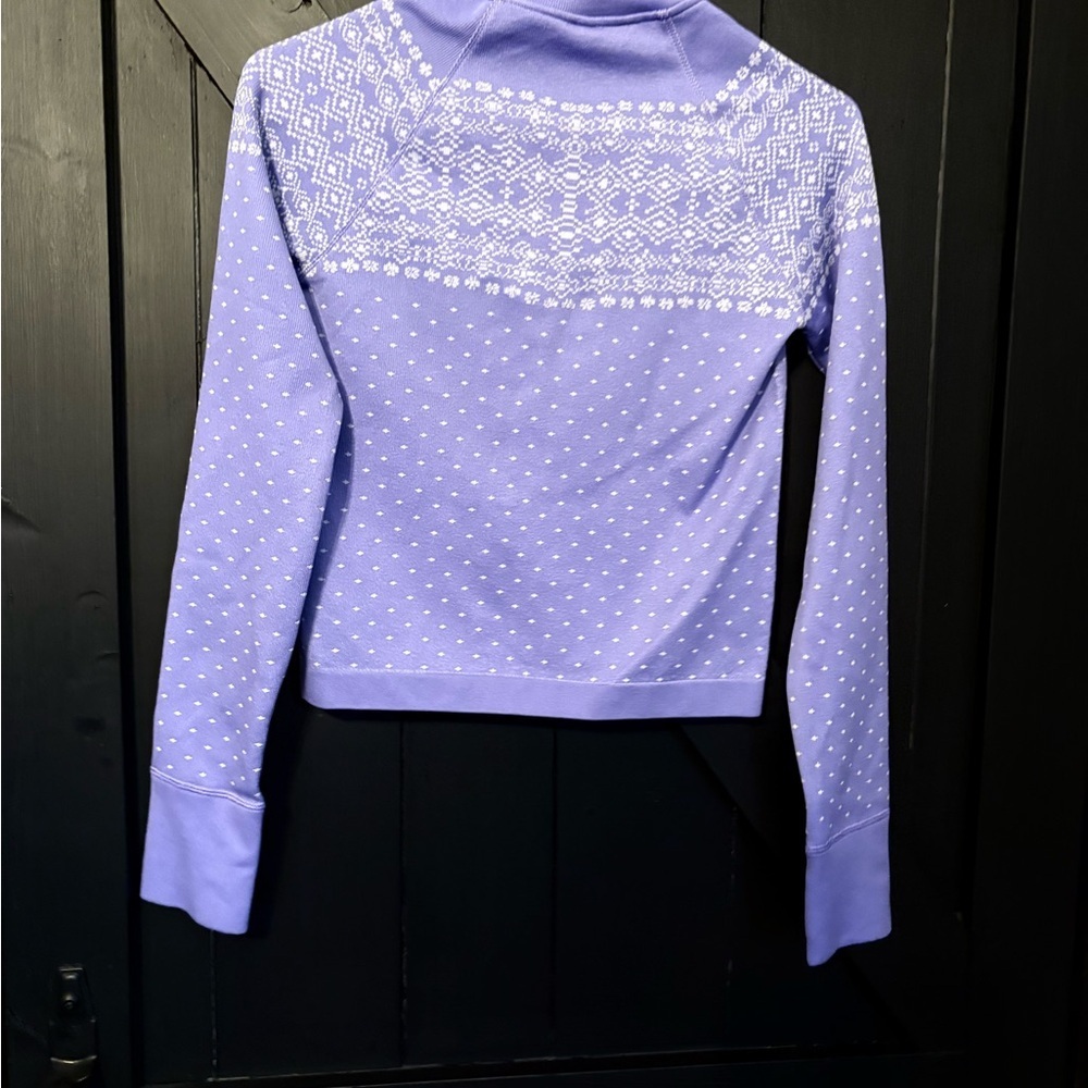 DSG Lavender Knit Top with White Fair Isle Detail